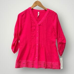 5 for $45 NWT NY Collection Top Blouse Shirt Size SP Pink
